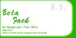 bela fack business card